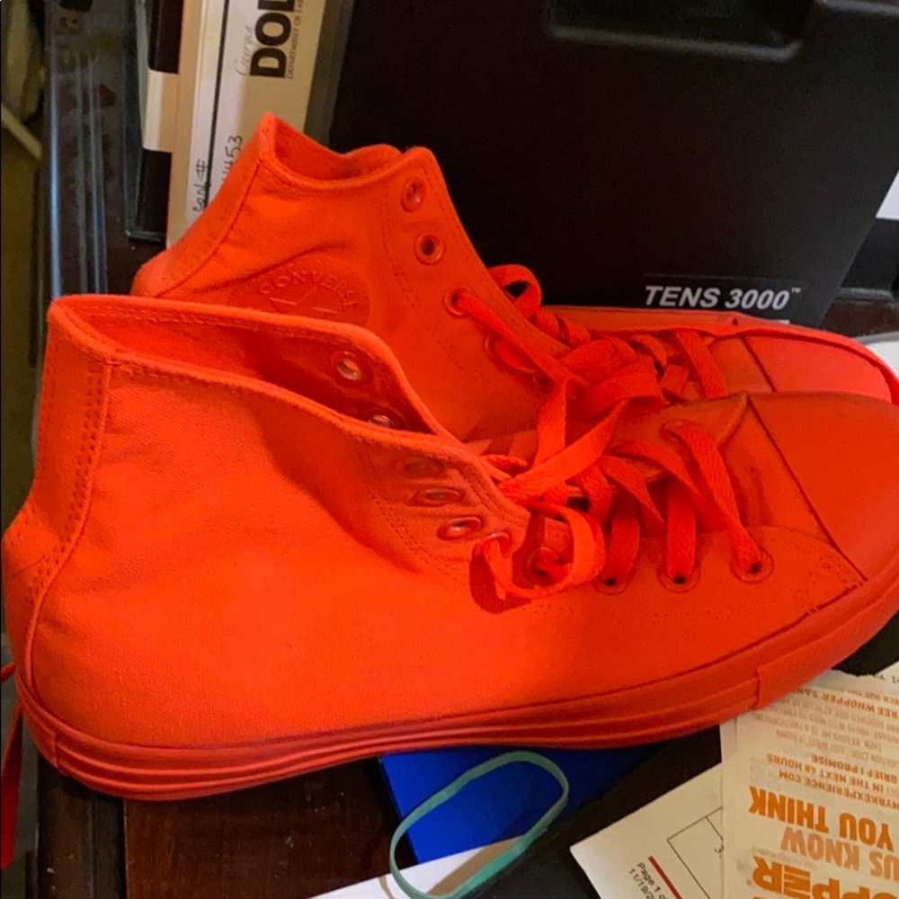 Intense Neon Orange Converse